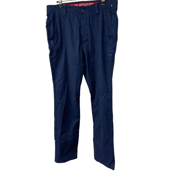 NWT UNDER ARMOUR UA Performance Chino Tapered Leg Pants Stretch Blue Size 32x32 - Picture 1 of 8